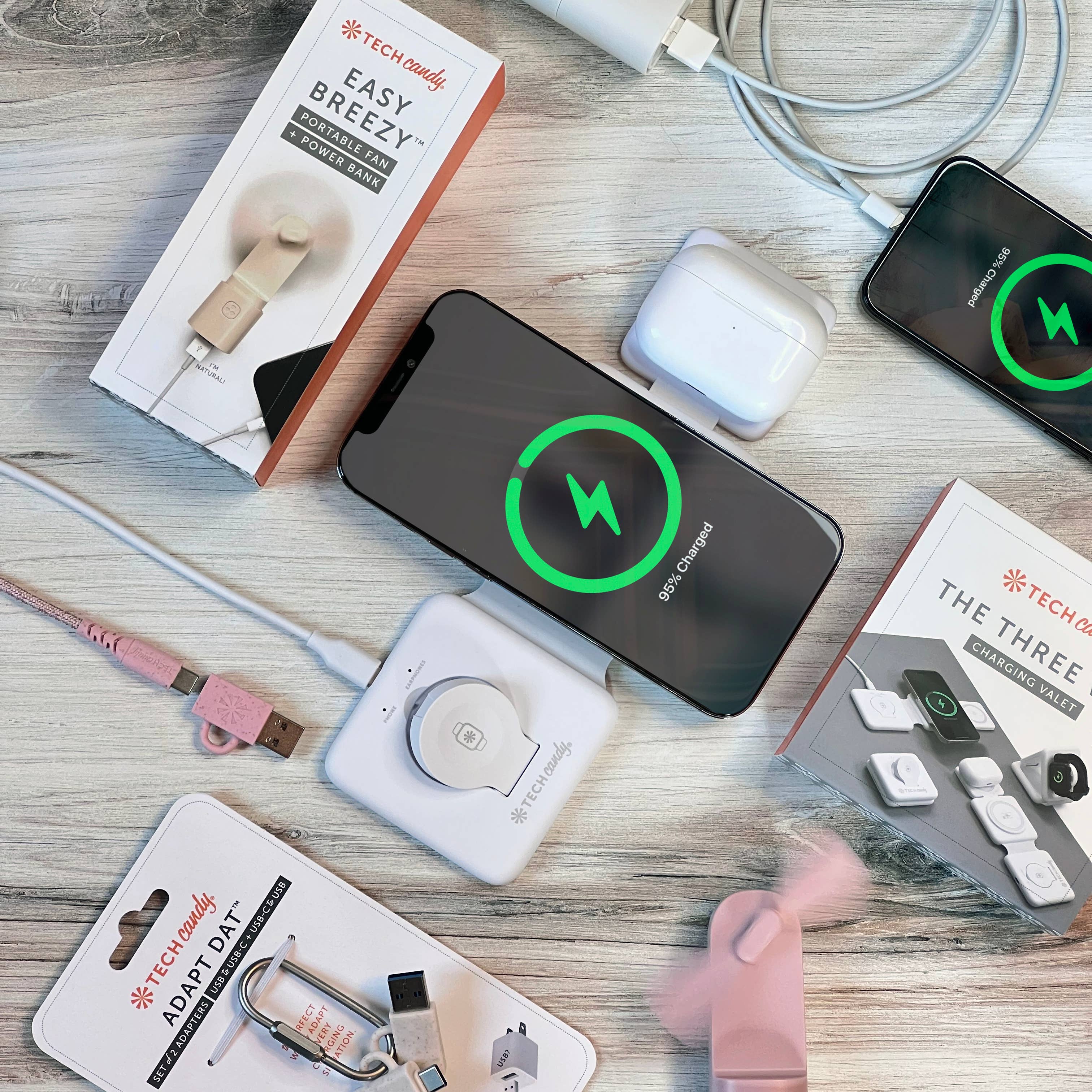 Tech Candy - Wholesale Oplaadkabel - PAS DIE SET VAN 2 ADAPTERS AAN (USB NAAR USB-C + USB-C NAAR USB)4