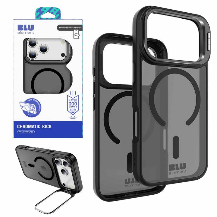 Coque Chromatic Kick MagSafe avec protection d'écran iPhone 17 Pro Max Noir pour la vente par Blu Element