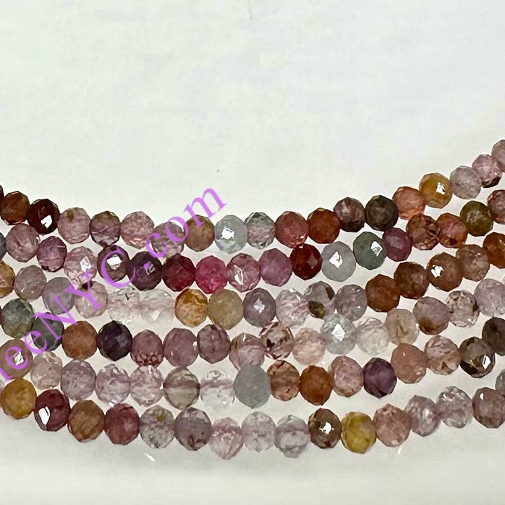 KayleeNYC - Vente Collier de perles - Colliers en spinelle arc-en-ciel naturel de 2 mm Cristaux Énergie de guérison2