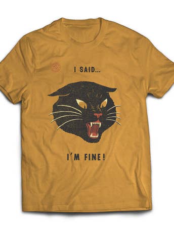 Ravi Zupa Arts - Wholesale Screen Printed T-Shirt - Unisex - I'm Fine T Shirt - Mustard RZA