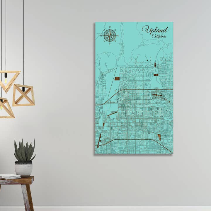 California: Upland Street Map for wholesale by Fire & Pine