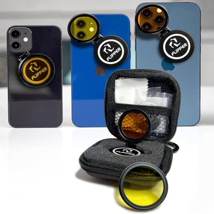 Flipper Aquarium Products - Vendita all'ingrosso Supporto per telefono/tablet - Flipper Flip-Kick Phone Filter Aquarium Reef Lens con Lenti Arancioni e Gialle