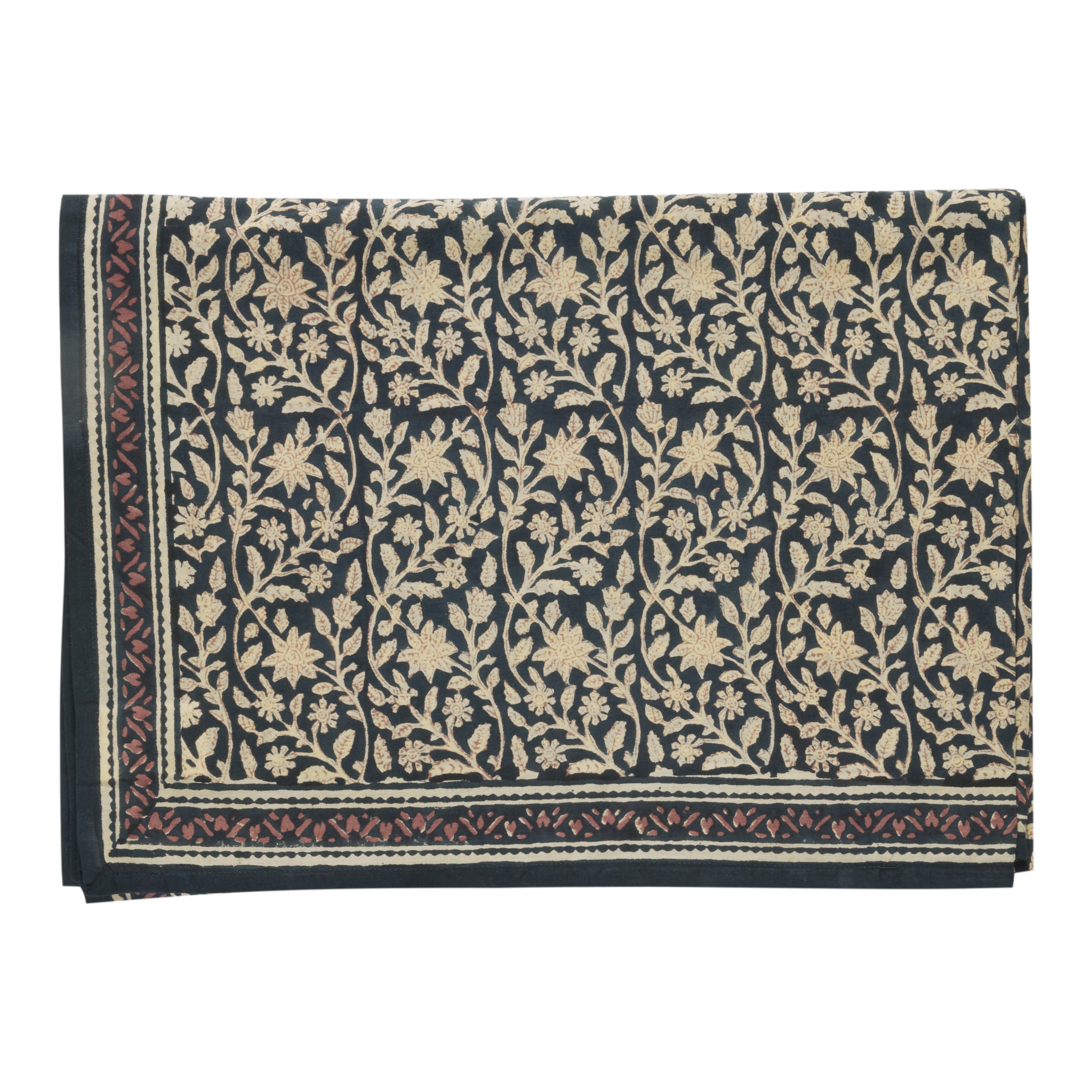 Bonheur du Jour – wholesale Tablecloth – Indian tablecloth with Goa Indigo floral print0