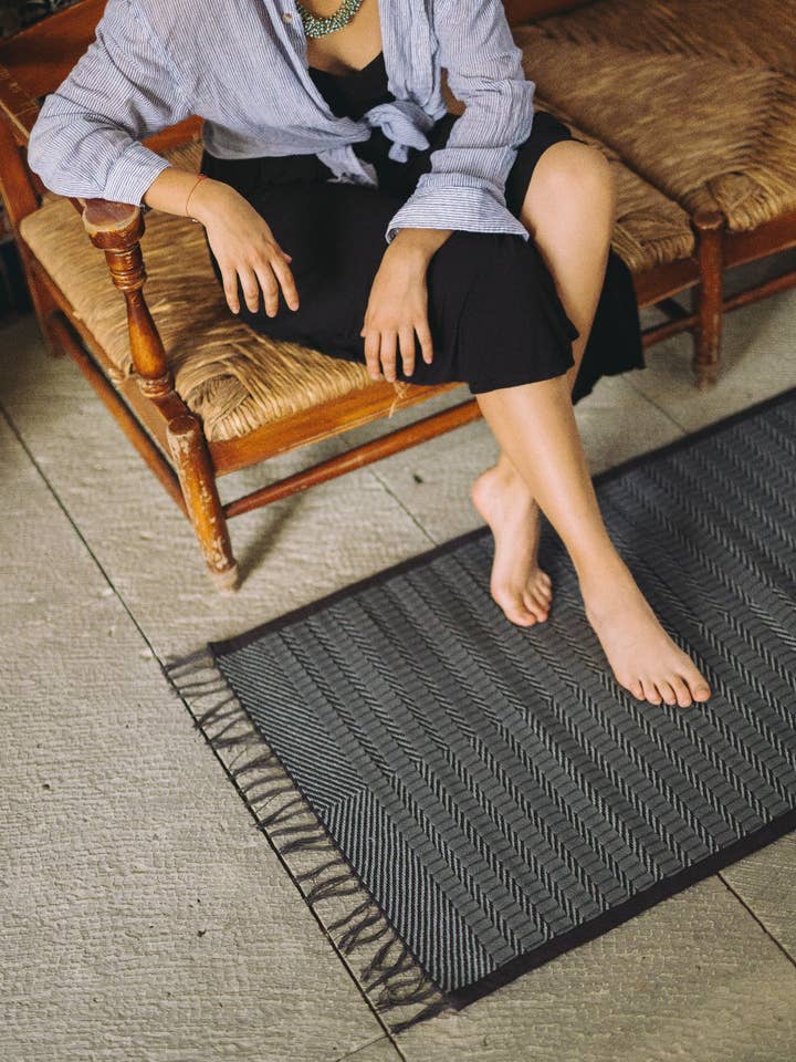 The Grounding Rug - Onyx for wholesale by Ma Wovens