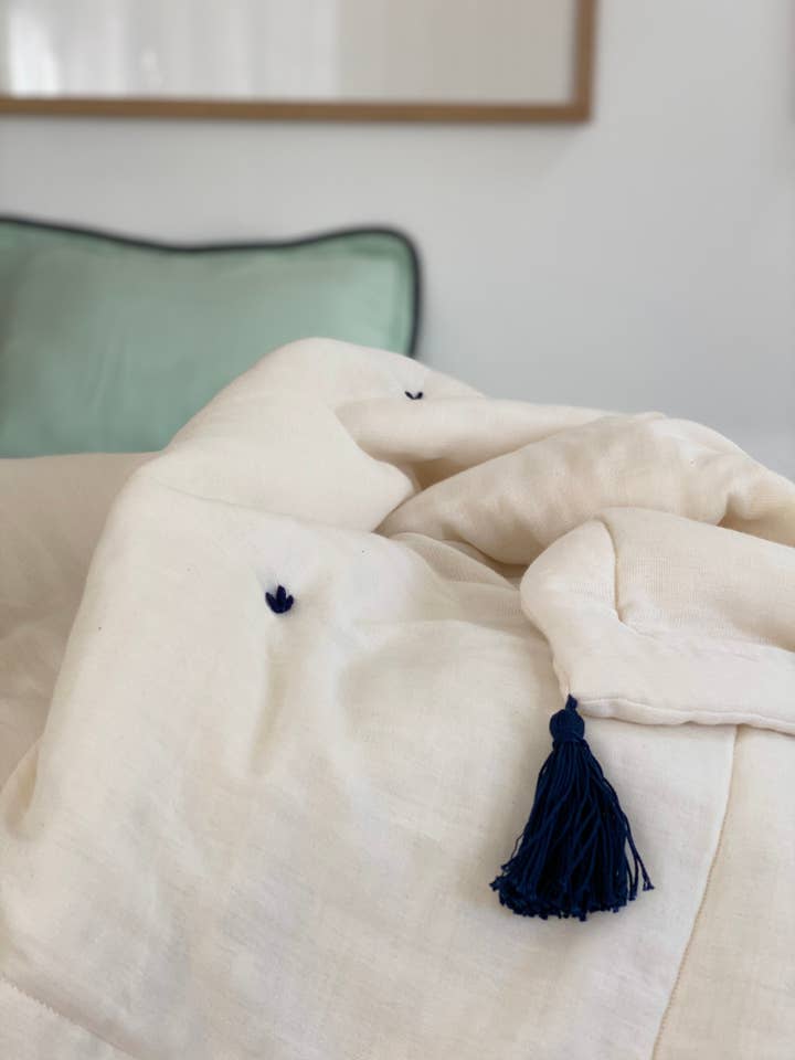 MARILOU Fleecefilt//Ecru/Navy för wholesale av bihan