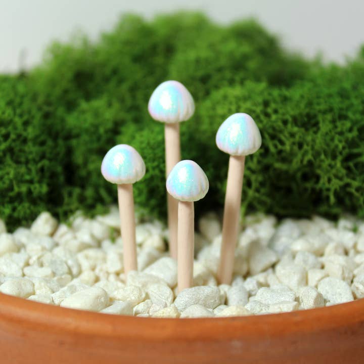 Pearlescent Fairy Garden Mushroom for wholesale by Mariposa Miniatures
