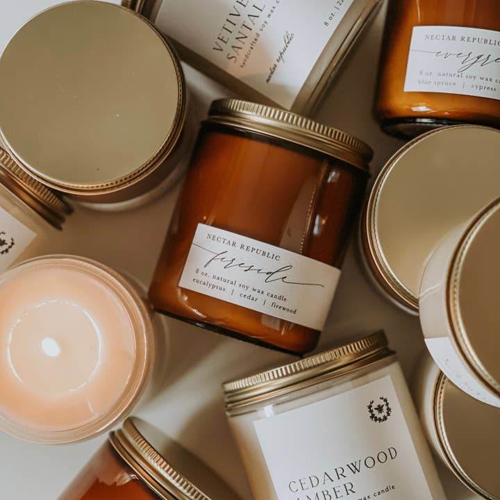 Nectar Republic - Wholesale Travel Candles - Eucalyptus + Spearmint : Tin Soy Candle ( winter spring )