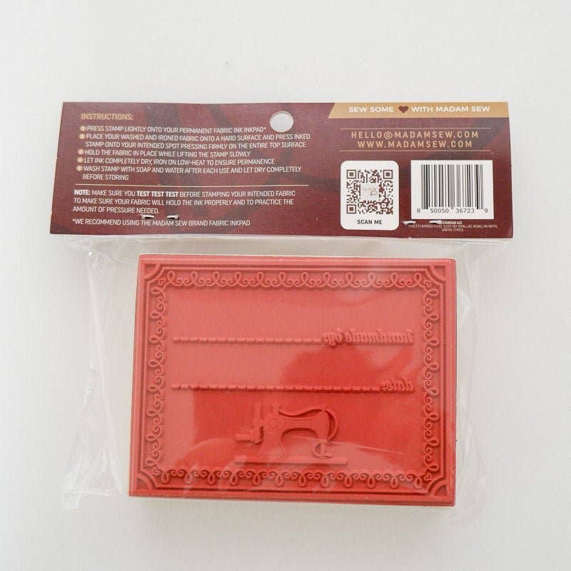 Madam Sew - Wholesale Rubber/decorative stamp - "Handmade By" Fabric Stamp - Personalize Your Handmade Creations!6