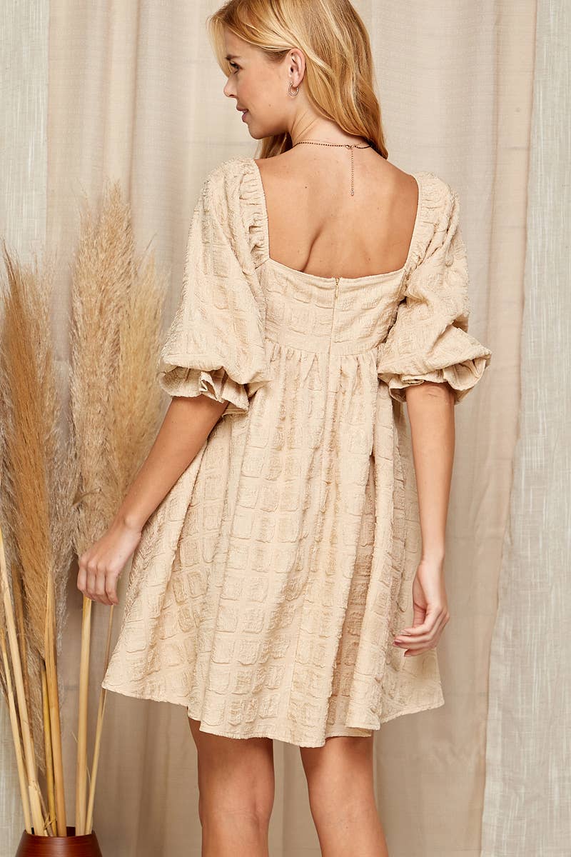 Sweet Lemon - Wholesale Dress - Women's - EMBOSSED SQUARE NECK BABYDOLL DRESS7