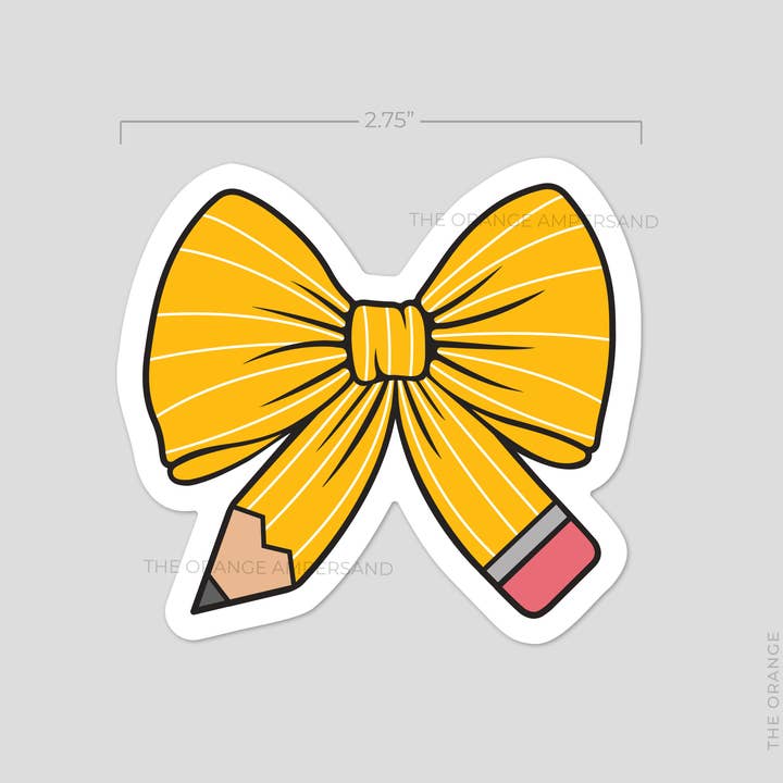 The Orange Ampersand – Engroshandel Klistermærke – Tilbage til skolen Coquette Pencil Bow Sticker3