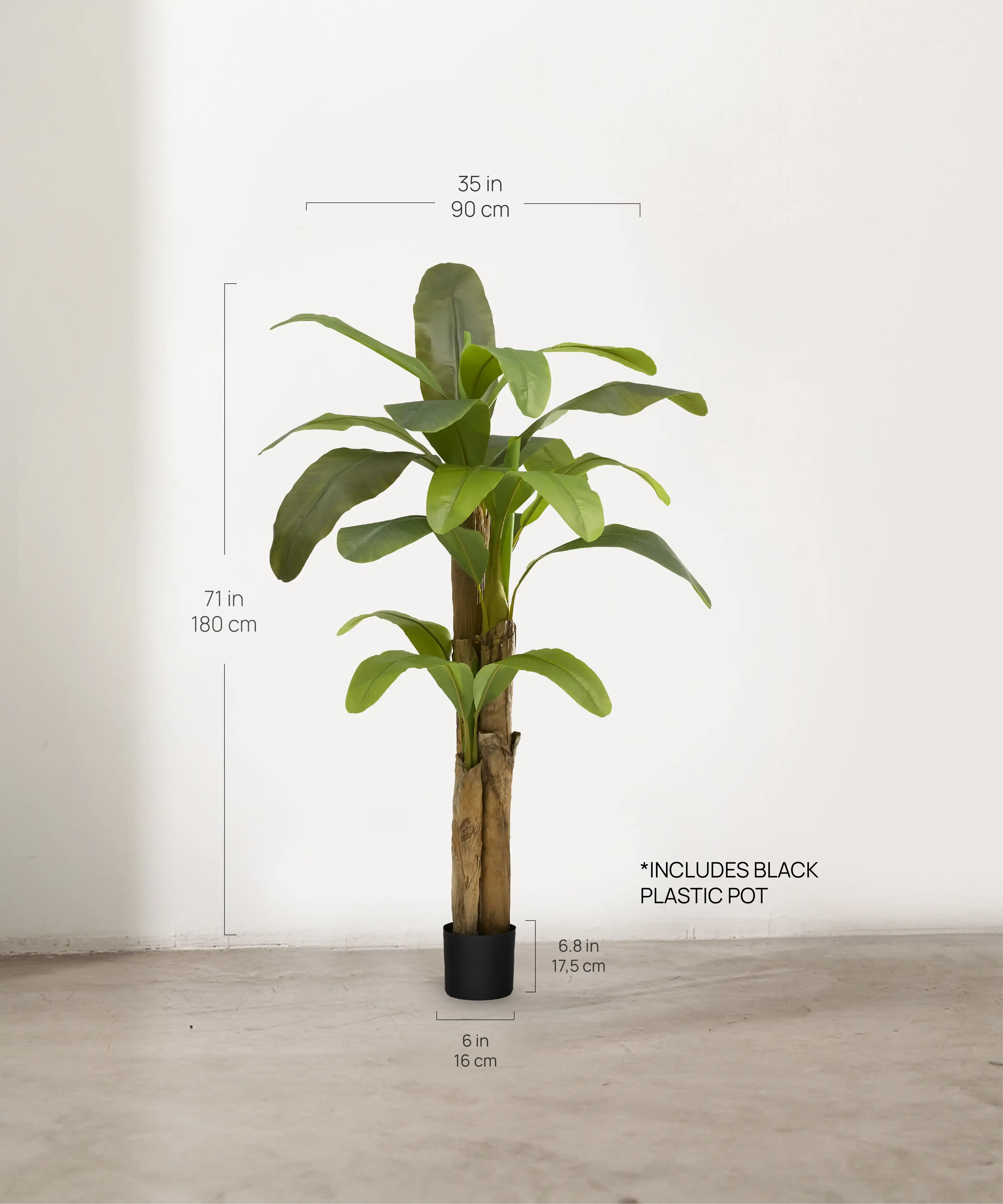 Maia Shop – Planta artificial por atacado – Planta Artificial de Banana 180 cm3