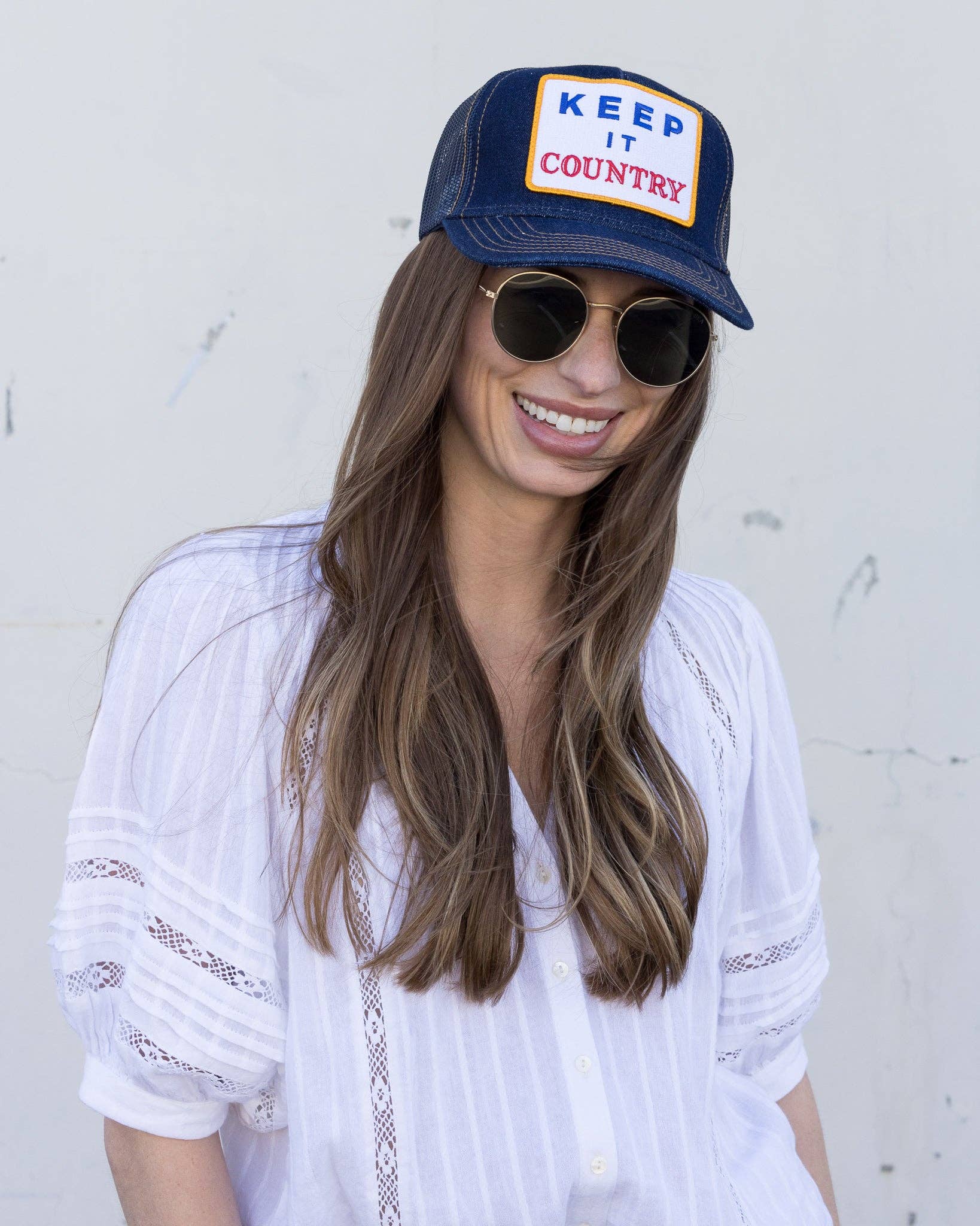 Friday Feelin' - Wholesale Trucker Hat - Women's - Keep It Country Trucker Hat in Denim8