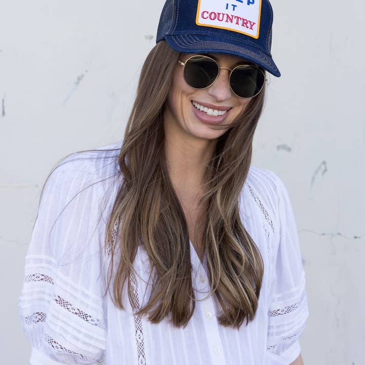 Friday Feelin' - Wholesale Trucker Hat - Women's - Keep It Country Trucker Hat in Denim8