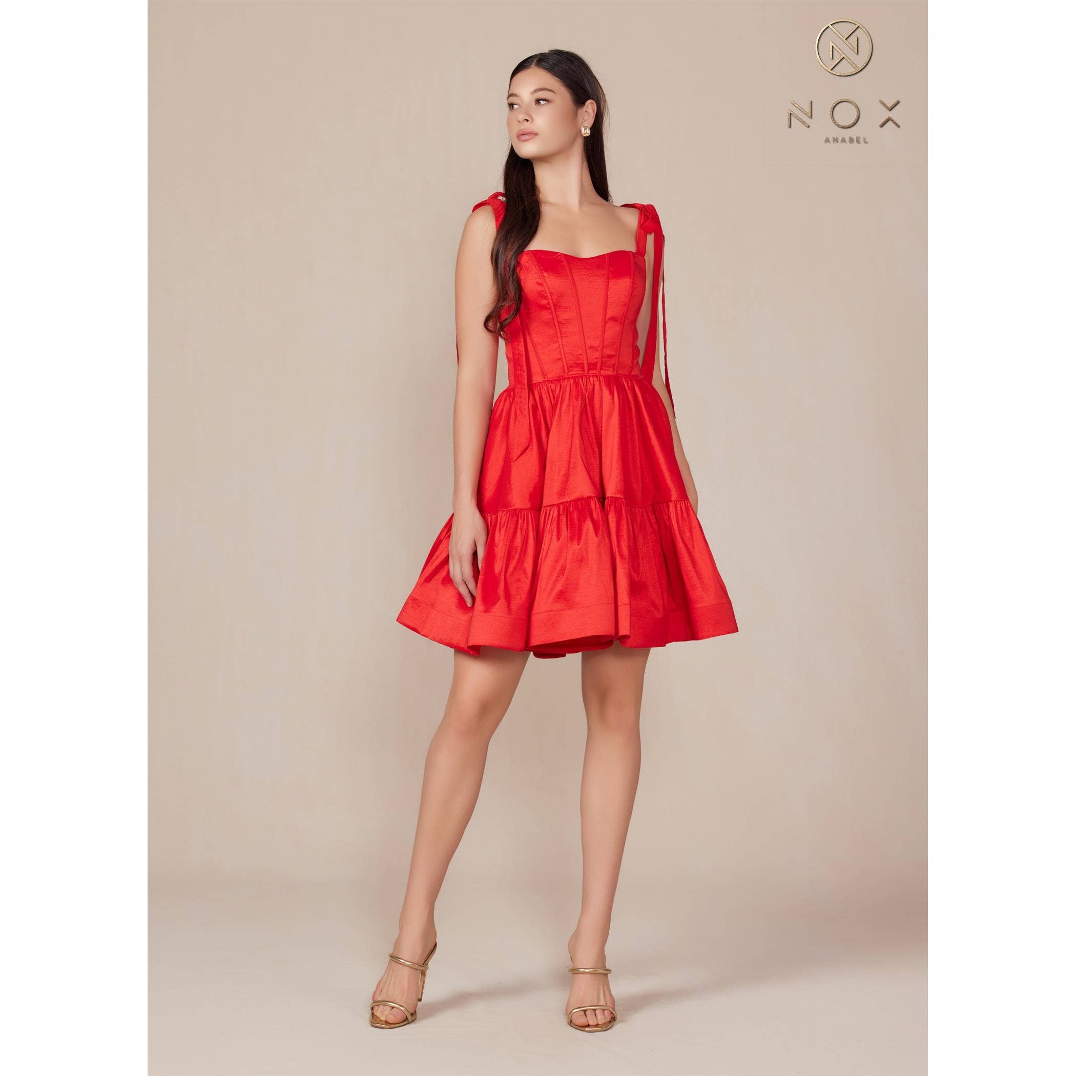 Noxanabel – wholesale Dress – Women's – Tie- Strap Corset Fit & Flare Wedding Dress T86910