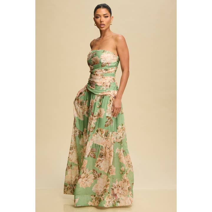 VINTAGE FLORAL MAXI DRESS for wholesale by Luxxel