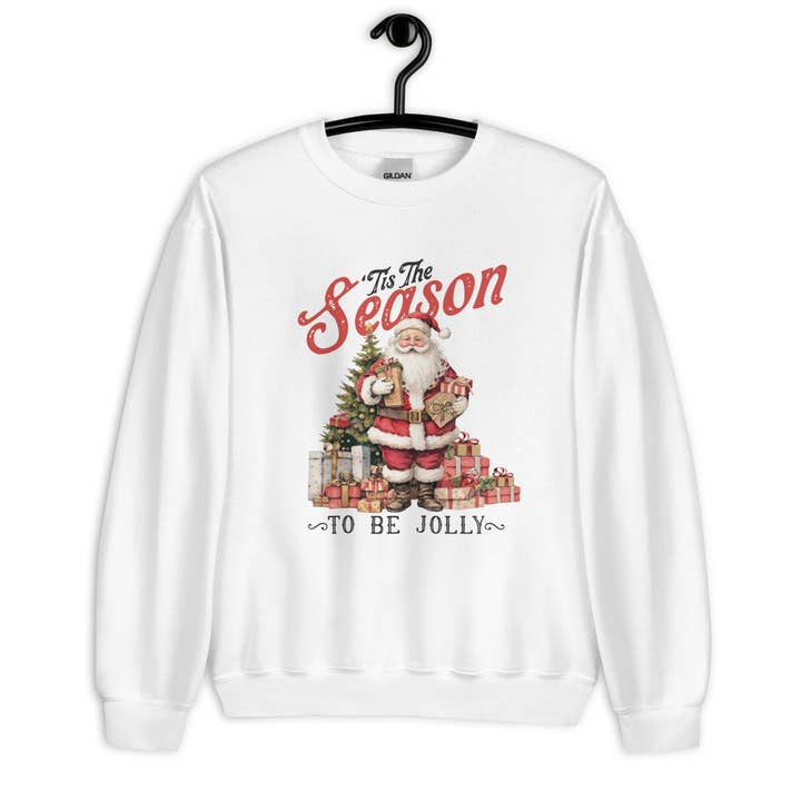 Tis the Season and be Jolly Vintage Santa Unisex Sweatshirt for wholesale by SUNFLOWER DREAMS BOUTIQUE