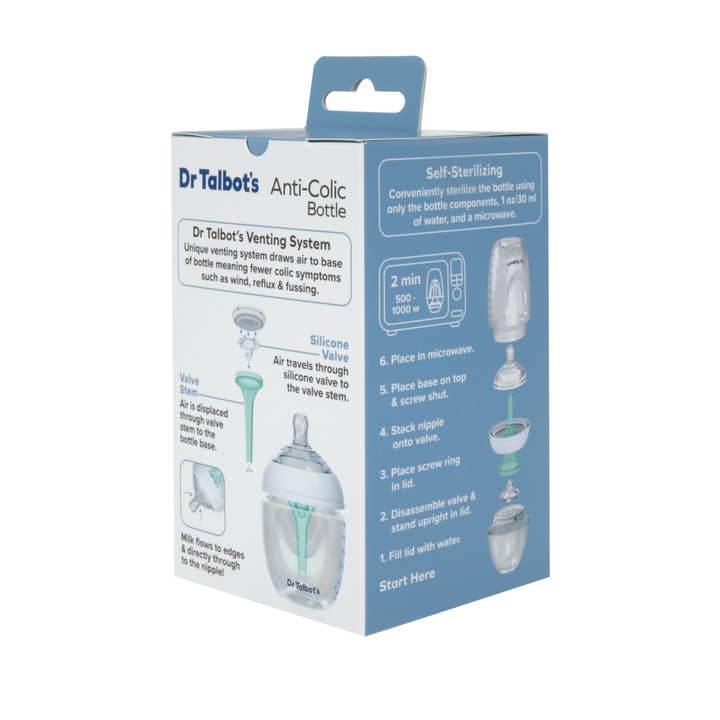 Dr. Talbot's - Wholesale Baby Bottle - Dr. Talbot's Anti-Colic Bottle 6 oz or 9 oz with White Screw10
