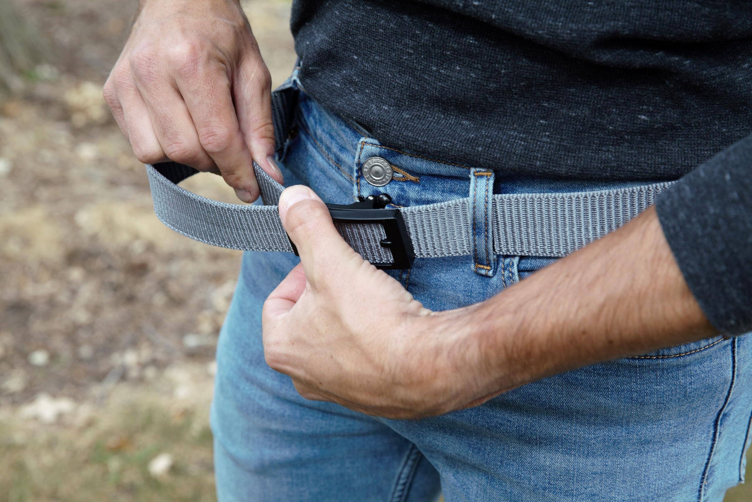 Funky Junque - Venta al por mayor Cinturón - Unisex - Cinturón de nylon con trinquete - Gris2