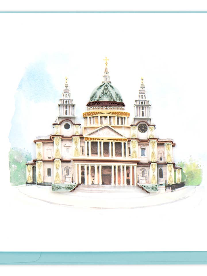 St. Pauls Cathedral - Quilling Card, Handmade Greeting Card for wholesale by Second Nature Ltd