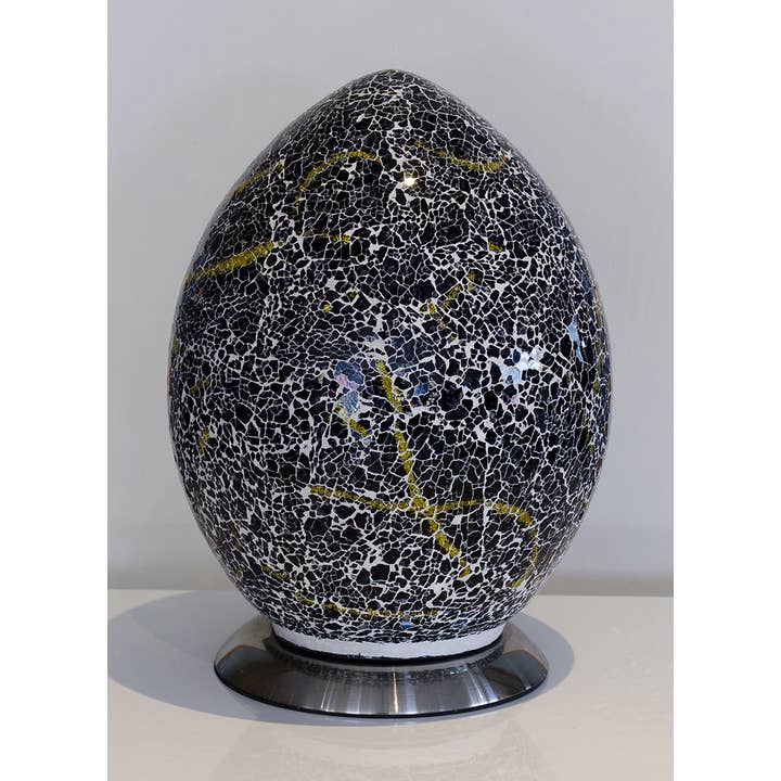 Febland - Vente Lampes d'appoint/de bureau - Lampe Œuf en Verre Mosaïque 30cm - Violet1