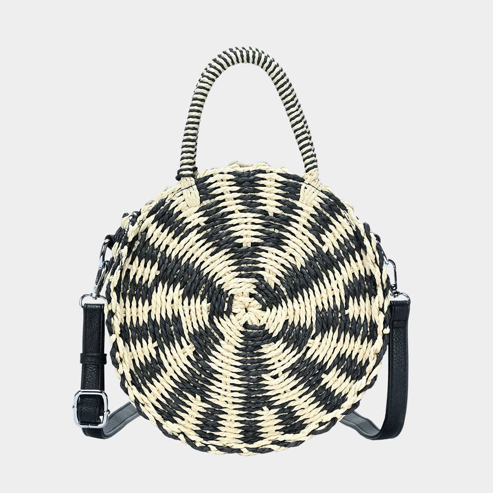 Sensibling Corp. - Venta al por mayor Bolso con asas - Mujer - Bolso bandolera redondo de paja con asa superior0