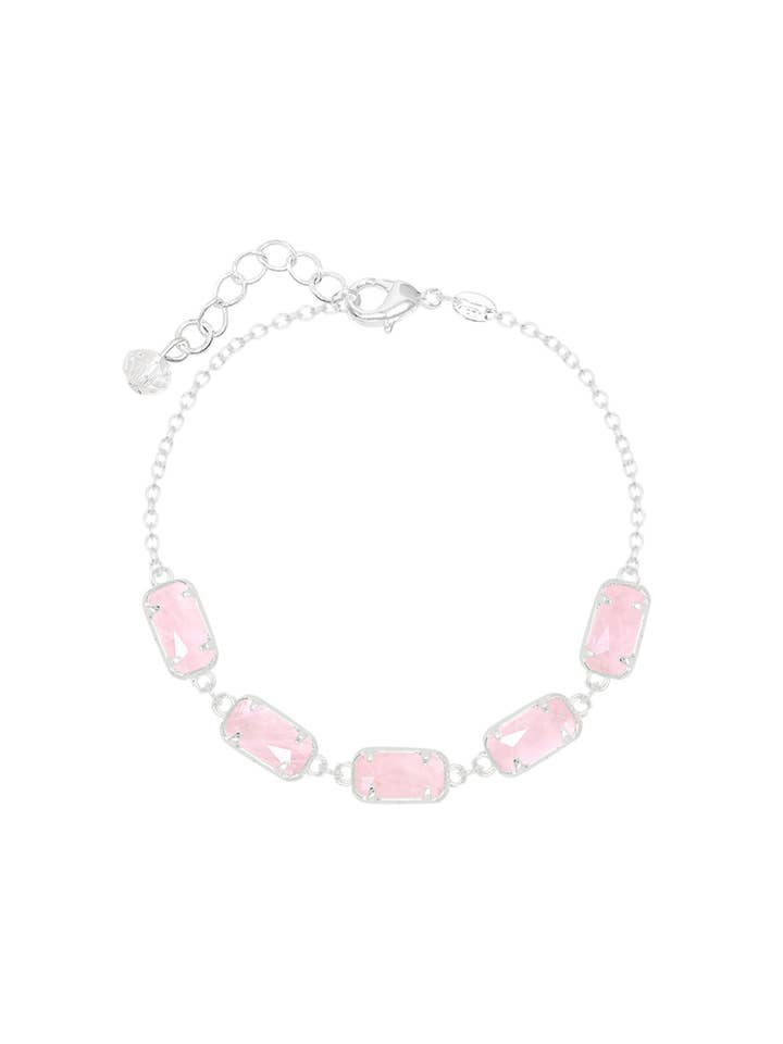 Rose Quartz Link Bracelet - SF for wholesale by Zoey Simmons