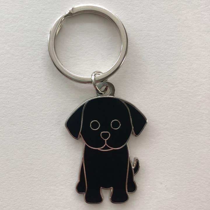 Black Labrador Puppy Keychain for wholesale by Chameleon & Co