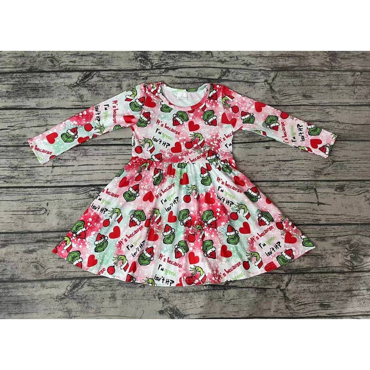 Aier Wholesale - Wholesale Dress - Kids - Baby Girls Christmas Red Frog Dresses