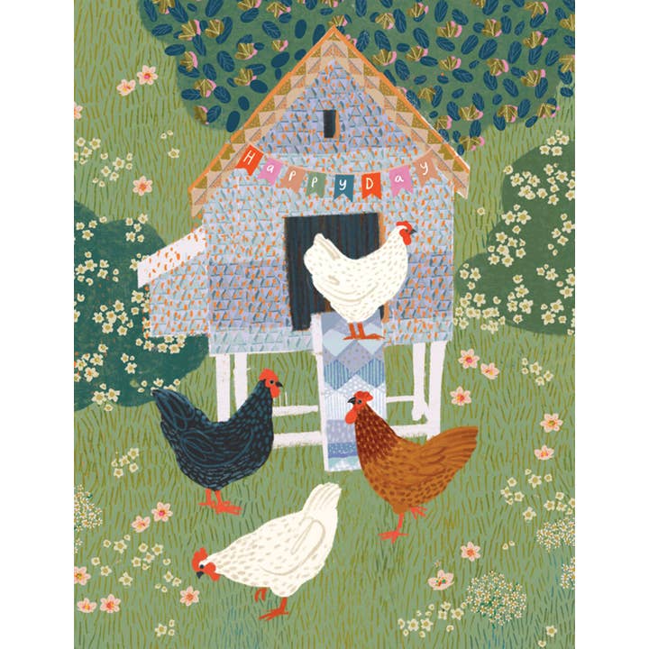 Carte d'anniversaire Festive Hen House pour la vente par Studio Eleven Papers