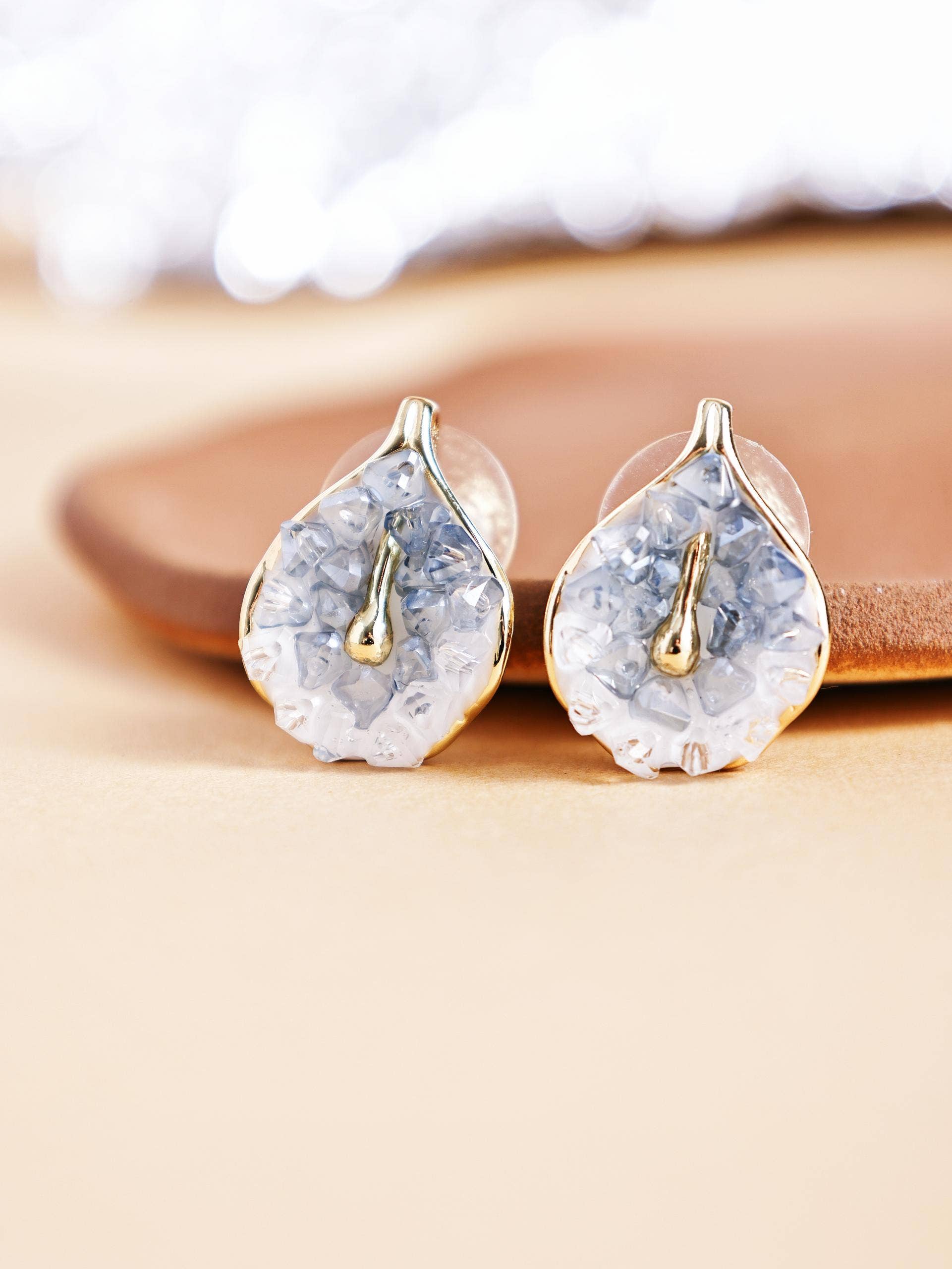 Revelari - Wholesale Stud/Post Earrings - Blue Crystal Calla Lily Stud Earring1