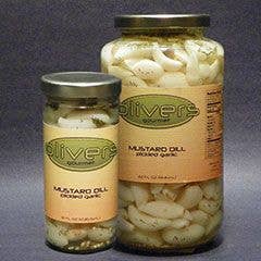 Mustard Dill Pickled Garlic for wholesale by Olivers Gourmet Company