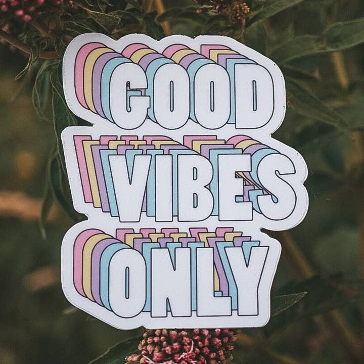 Good Vibes Only Adventure & Lifestyle Vinyl Decal for wholesale by Golden Mountain