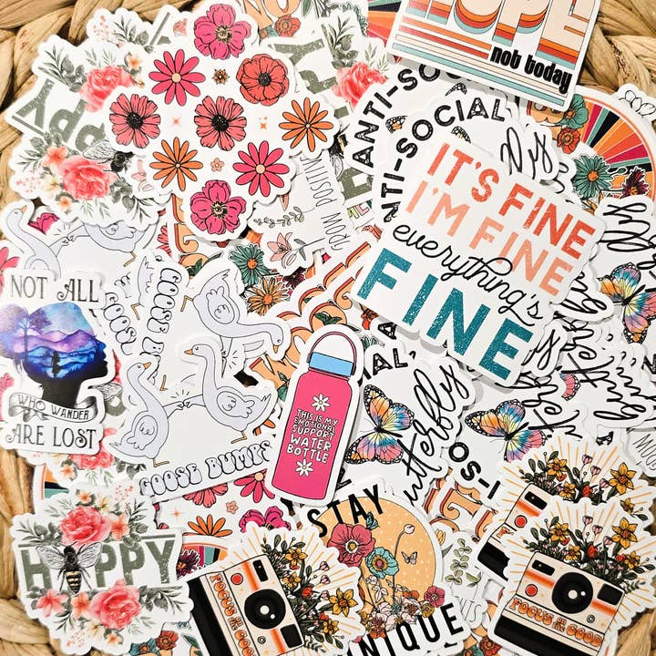 Expression Design Co - Wholesale Sticker - Full Color Assorted Small 2" Vinyl Stickers