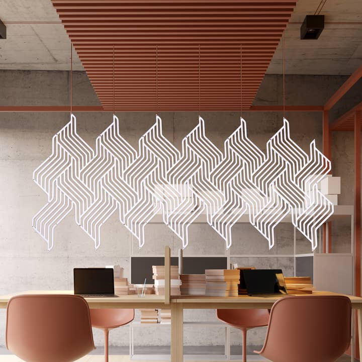 Raumteiler-Paneele mit geschwungener Form zum Hängen – Geometrisches Design für den Großhandel von Studio Rima