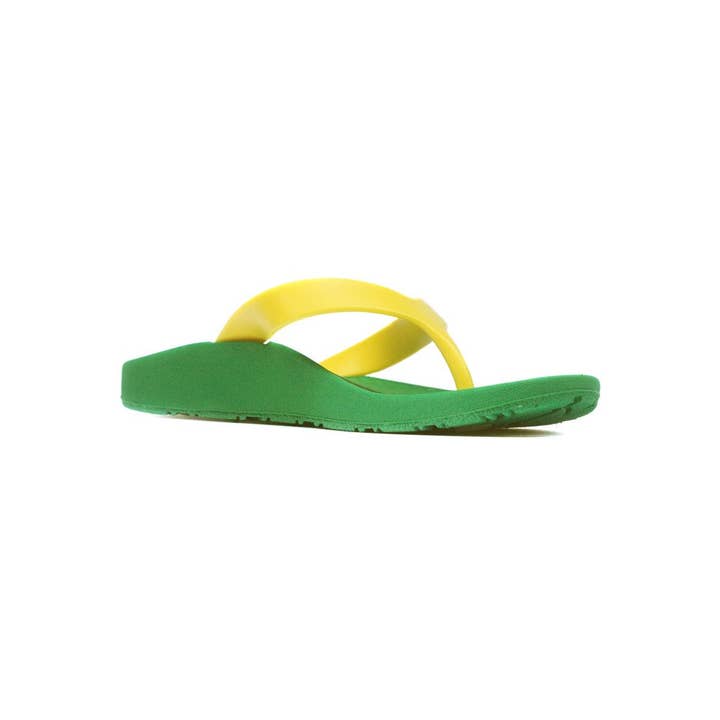 axign - Wholesale Sandals – Kids - Archline Kids Orthotic Flip Flops – Green/Gold7
