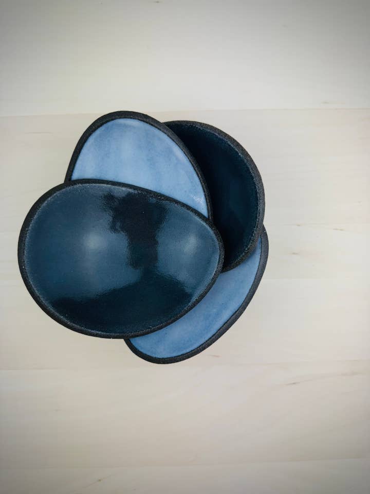 Little Pebble Dish | Black Stoneware Clay for wholesale by Wishbone Pottery