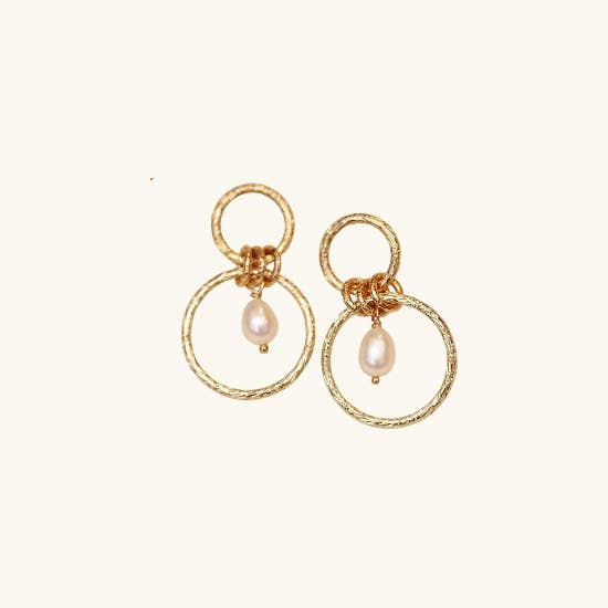 Laura freshwater pearl ring earrings for wholesale by Kariboobijoux