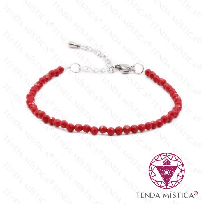 Tenda Mística - Wholesale Beaded Bracelet - Coral Multiface Bracelet with 3mm Steel0