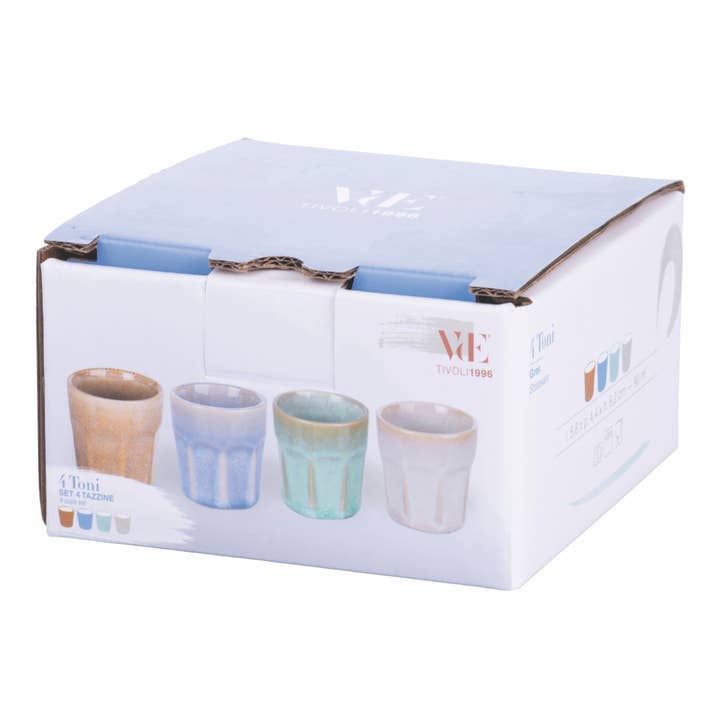 VdE Tivoli 1996 - Vendita all'ingrosso Tazza da tè/caffè - 4 TONI SET 4 TAZZINE REAGENTI SENZA MANICO5