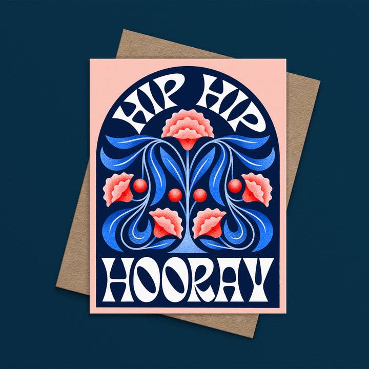 Hoera Hoera Wenskaart | Verjaardagskaart voor wholesale door Julie Solvstrom Illustration