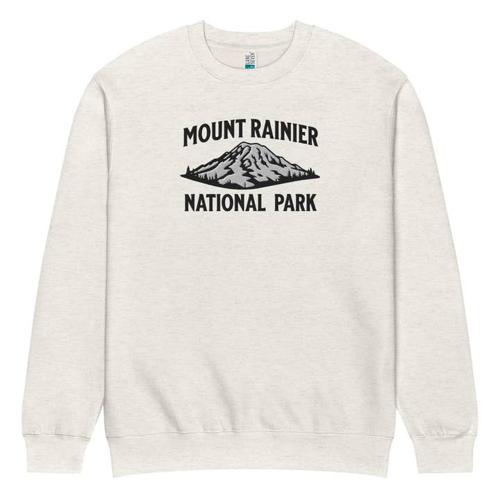 Mount Rainier Geborduurde Berg Crewneck Sweater voor wholesale door Parks Apparel