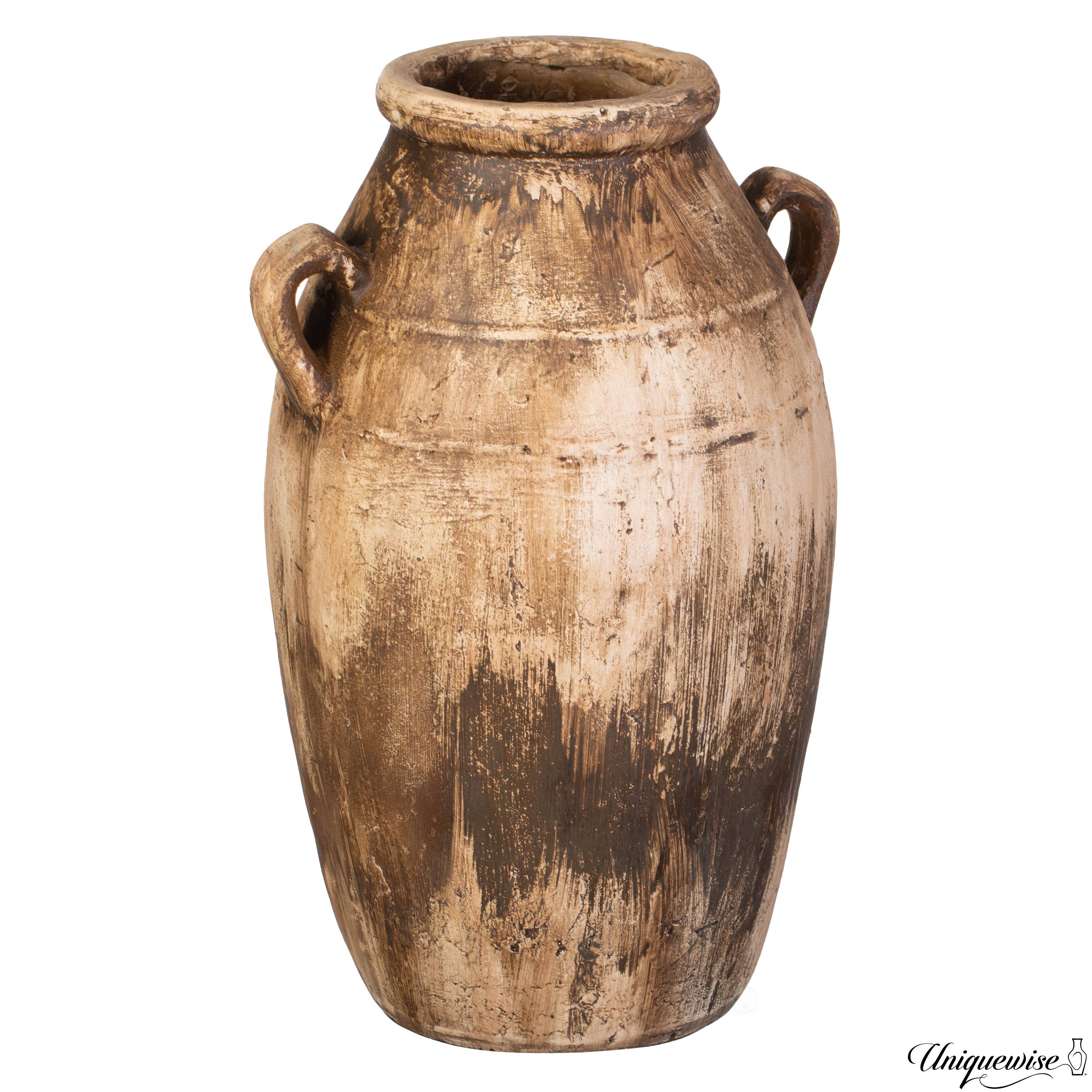Quickway Imports – wholesale Vase – 23-Inch Brown Antique-Inspired Fiberglass Tall Floor Vase7