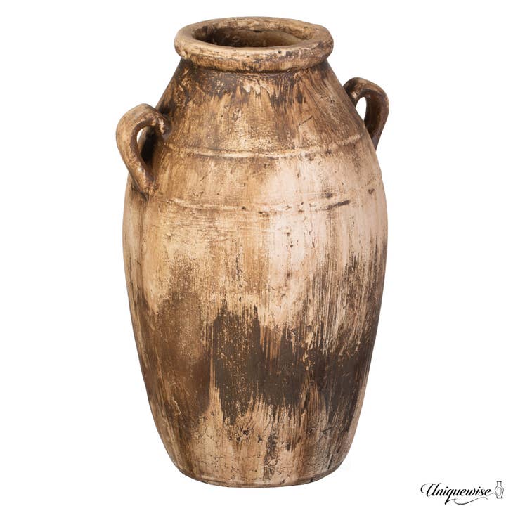Quickway Imports – wholesale Vase – 23-Inch Brown Antique-Inspired Fiberglass Tall Floor Vase7