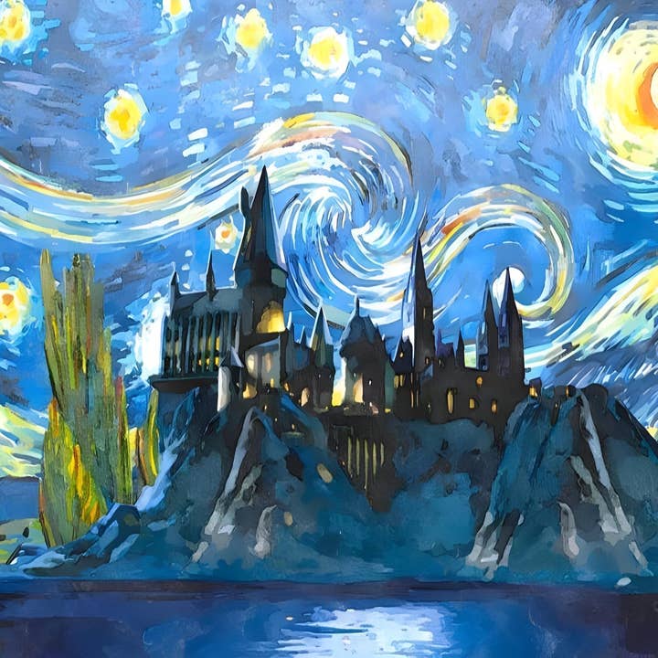 Harry Potter Hogwarts Van Gogh (Hecho en EE. UU. | Envíos desde EE. UU.) para venta al por mayor de Paint with Number
