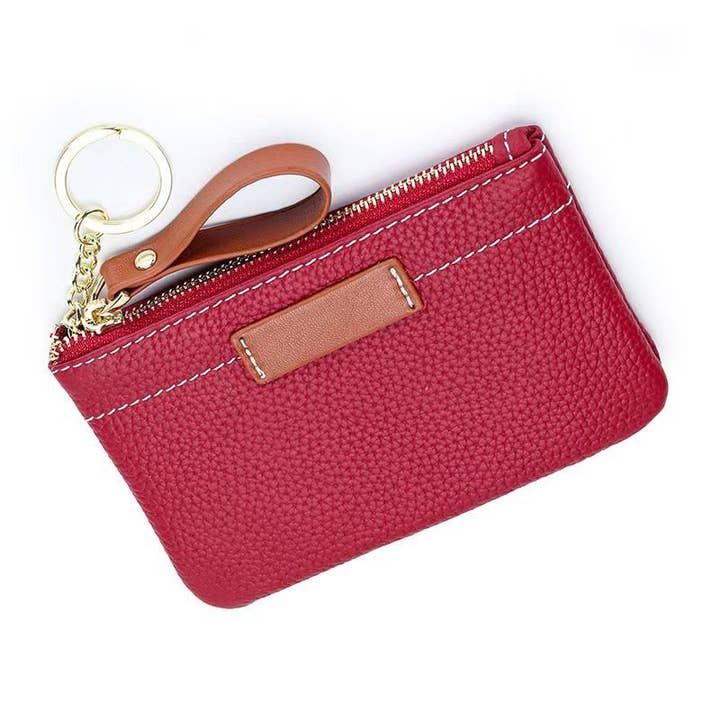 Strathurie – wholesale Purse/bag accessory – Women’s – Leather Purse with Brown Contrasting Colour in Bright Pink