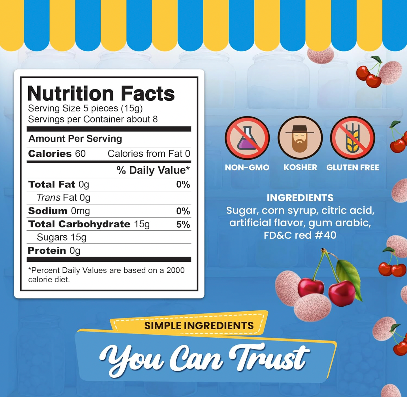 Quality Candy Company – Engroshandel Bolcher – Gilliam Kirsebærdrops 12 stk. x 4,5 oz5