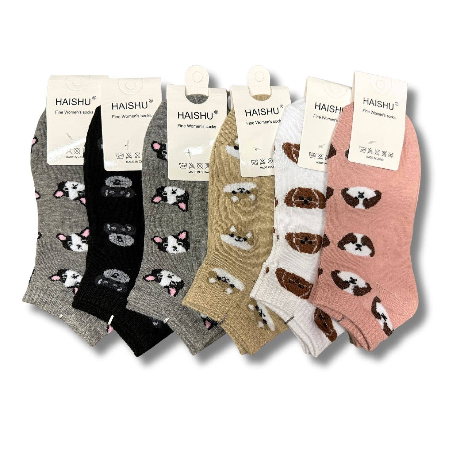 ZKY Wholesale - Wholesale Socks - Women's - Dog Animal Print Women Ankle Socks0