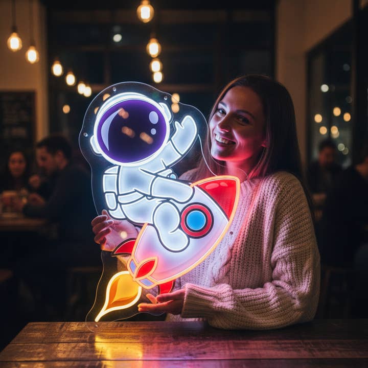 Enseigne néon personnalisée avec logo imprimé UV pour affichage de marque pour la vente par Light Your Way