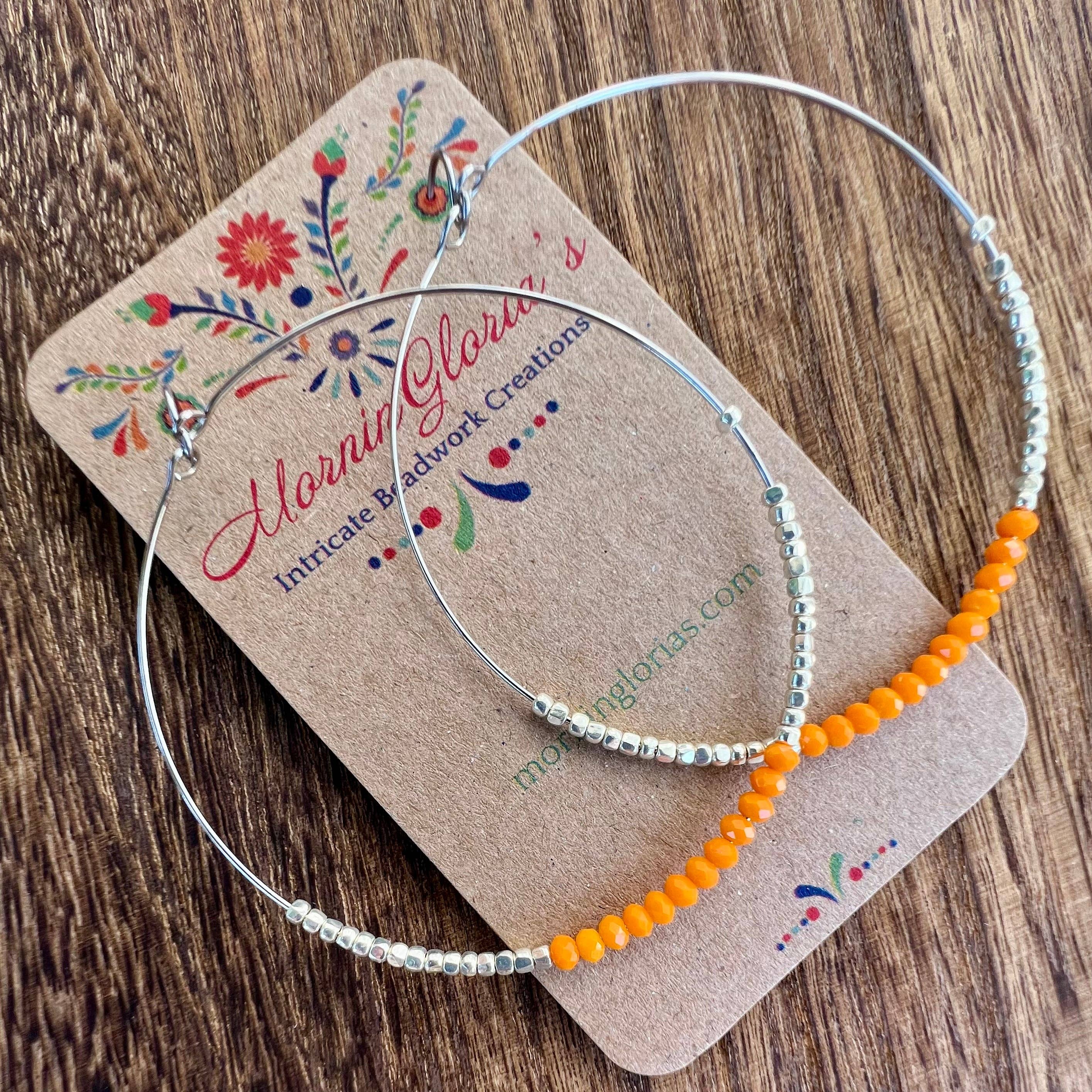 MorninGloria's - Wholesale Hoop Earrings - Crystal Beaded Hoop Earrings3