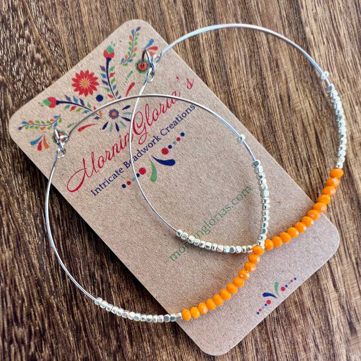 MorninGloria's - Wholesale Hoop Earrings - Crystal Beaded Hoop Earrings3